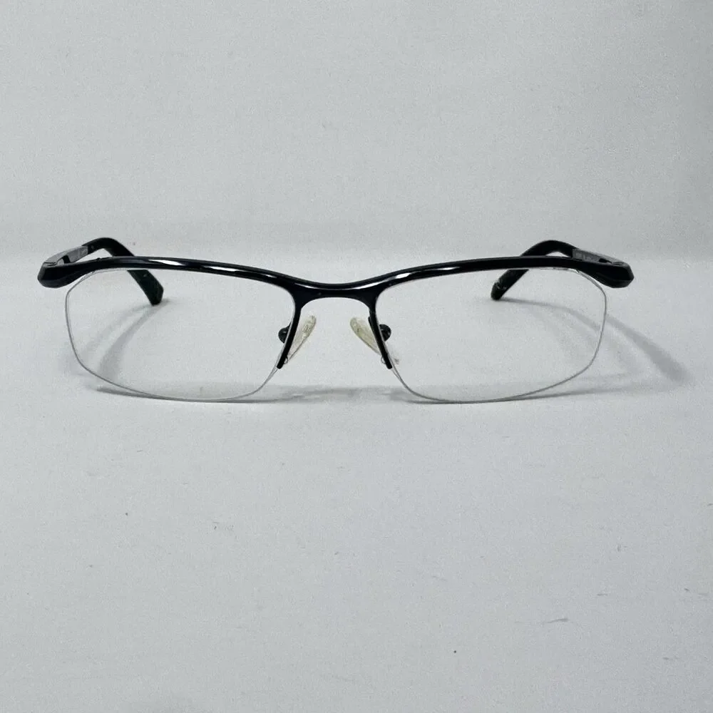 Nike Titanium 6037 001 Black Semi Rimless Eyeglass Frames 53-17-135